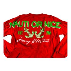 1350 Simply Southern women's small "naughty or nice" Christmas t shirt